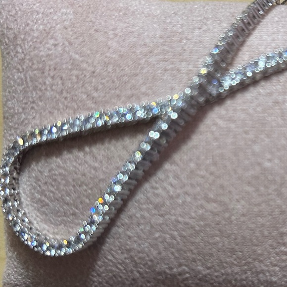 Adina Eden 18” Silver CZ Tennis Necklace  NEW - Picture 2 of 2